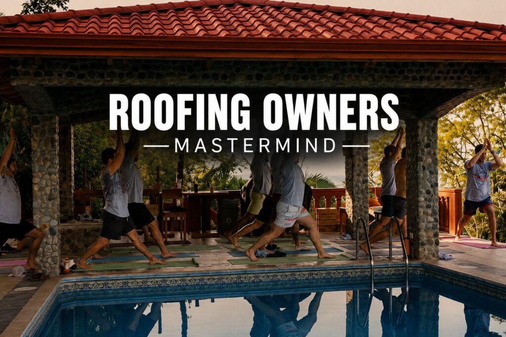 Roofing owners at a business mastermind retreat in Costa Rica